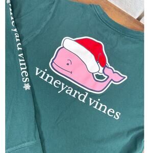 Vineyard Vines Logo / Graphic Long Sleeve T-Shirt Christmas Themed Youth Large
